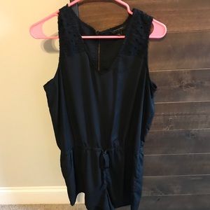 Banana Republic Black sheer Lace Romper